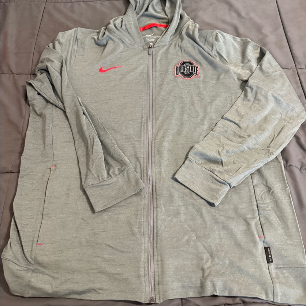Ohio State Nike Grey and Red Warmup Jacket
